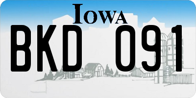 IA license plate BKD091