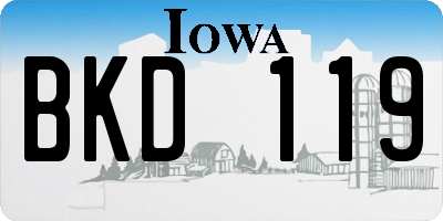 IA license plate BKD119