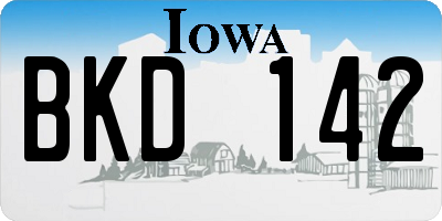 IA license plate BKD142