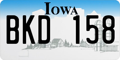 IA license plate BKD158