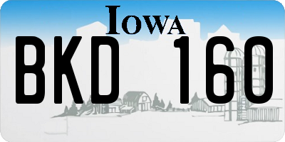IA license plate BKD160