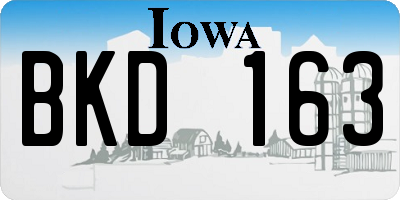 IA license plate BKD163