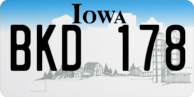 IA license plate BKD178