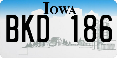 IA license plate BKD186