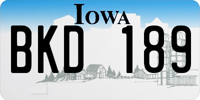 IA license plate BKD189