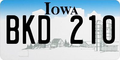 IA license plate BKD210