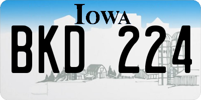 IA license plate BKD224