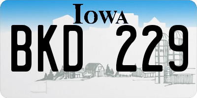 IA license plate BKD229