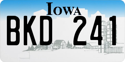 IA license plate BKD241