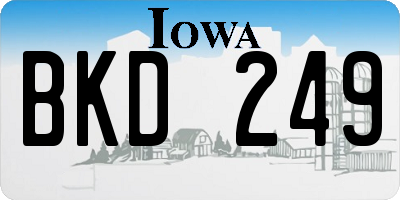 IA license plate BKD249