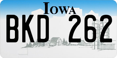 IA license plate BKD262