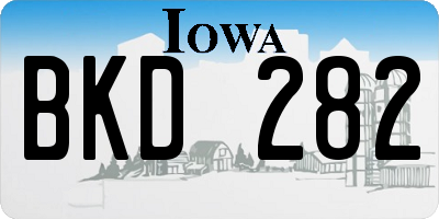 IA license plate BKD282
