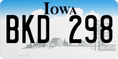 IA license plate BKD298