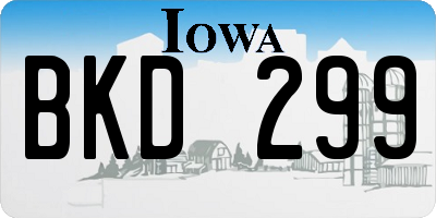 IA license plate BKD299
