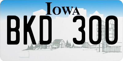 IA license plate BKD300