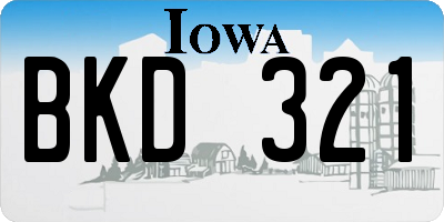IA license plate BKD321