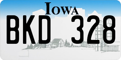 IA license plate BKD328