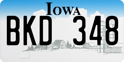 IA license plate BKD348