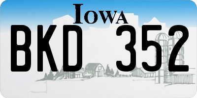 IA license plate BKD352