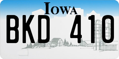 IA license plate BKD410