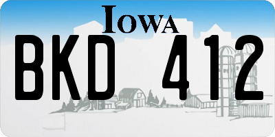 IA license plate BKD412