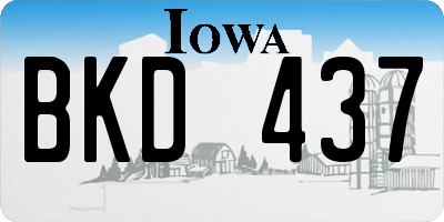 IA license plate BKD437