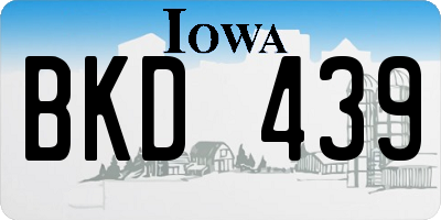 IA license plate BKD439
