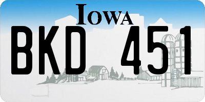IA license plate BKD451