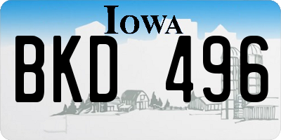 IA license plate BKD496
