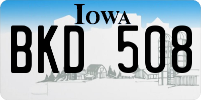 IA license plate BKD508