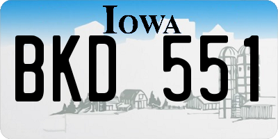 IA license plate BKD551