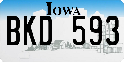 IA license plate BKD593
