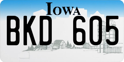 IA license plate BKD605
