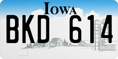 IA license plate BKD614