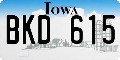 IA license plate BKD615