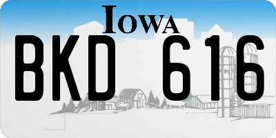 IA license plate BKD616
