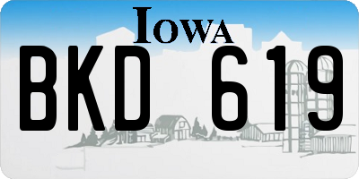 IA license plate BKD619