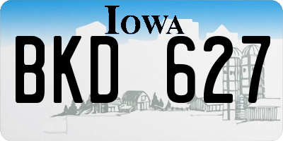 IA license plate BKD627