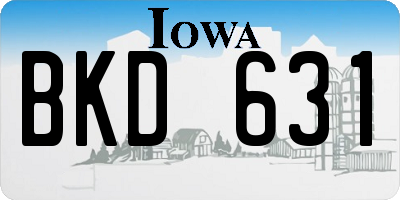 IA license plate BKD631