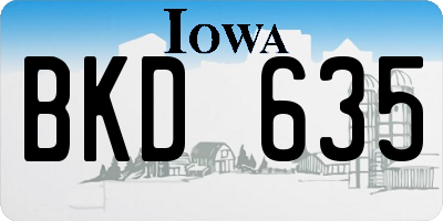 IA license plate BKD635