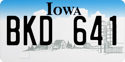 IA license plate BKD641