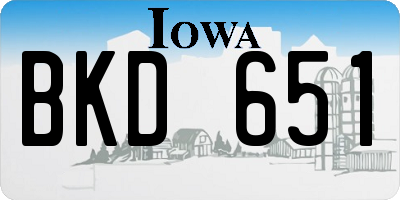 IA license plate BKD651
