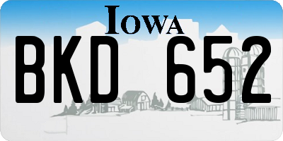 IA license plate BKD652