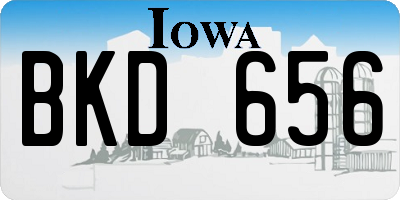 IA license plate BKD656