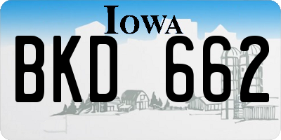 IA license plate BKD662