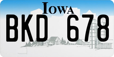 IA license plate BKD678
