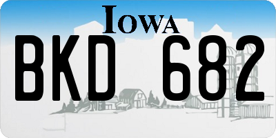IA license plate BKD682