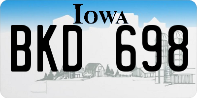 IA license plate BKD698