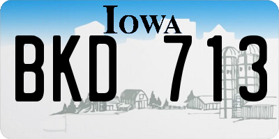 IA license plate BKD713