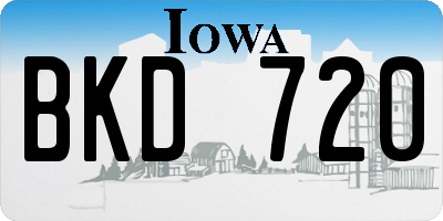 IA license plate BKD720